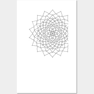 Floral Mandala Black Lace Posters and Art